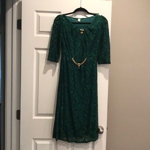 Green short dress